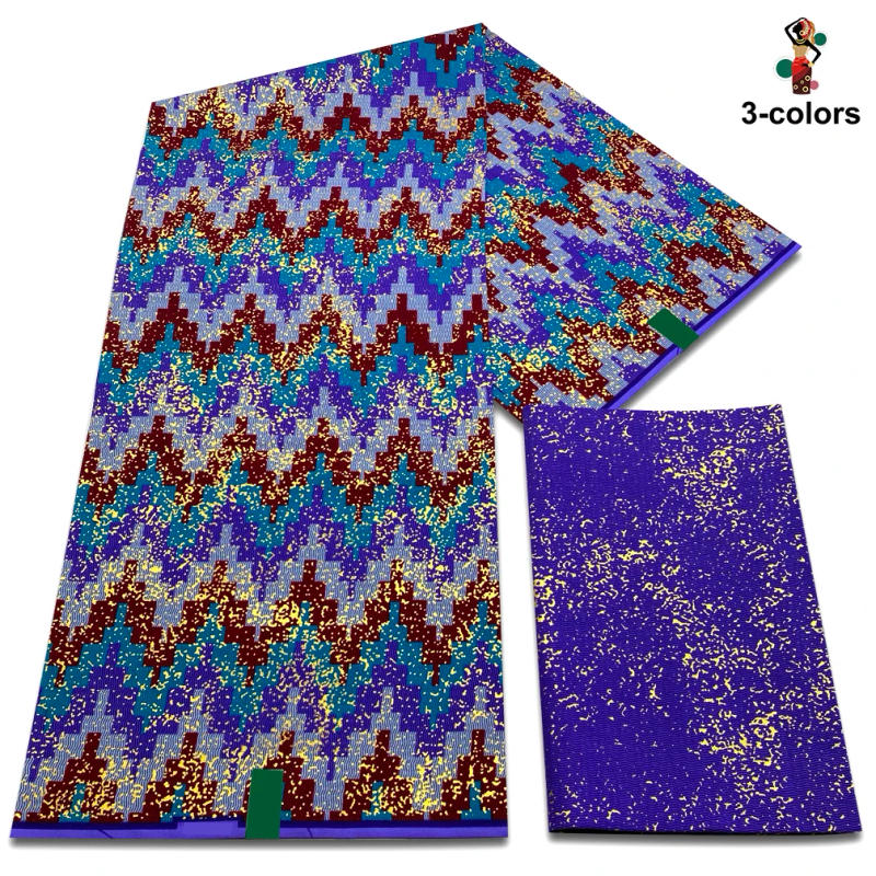 Description Picture 4 of itemNewest Ghana African Golden Wax Fabric Real Wax Fabric 100% Cotton Soft Women Dress Material Ankara Wax Kente Gold Print Pagne