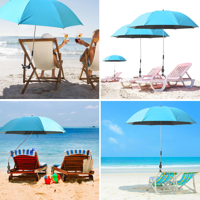 Description Picture 6 of itemBeach Umbrella with Universal Clamp 360° Adjustable Shade Umbrella 42In Outdoor Umbrella for Beach Camping Chair Wheelchair