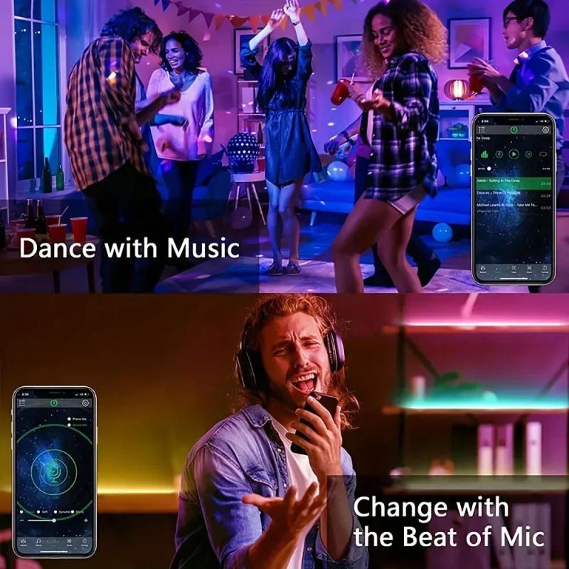 Description Picture 6 of item5-30M DC12V LED RGB Strip Light Bluetooth SMD 5050 IR 44Key Remote Control + Adapter Flexible Lame Tape Diode For Home Decor