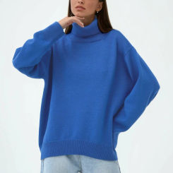 Wolfeel Women Turtleneck Sweater CHIC Autumn Winter Thick Warm Pullover Top Oversized Casual Loose Knitted Jumper Female Pull