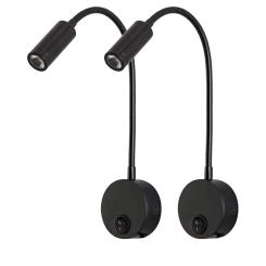 LED 3W Gooseneck Reading Wall Lamp With Switch Flexible Adjustable Working Study Wall Mounted Bedroom Bedside Night Light