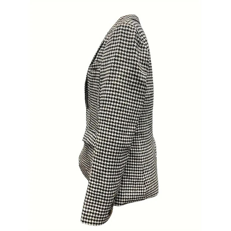 Description Picture 4 of itemBusiness Style Men's Plaid Pattern Design Single Breasted Linen Blazer Jacket, Lapel Collar Regular Fit Leisure Party Dress Coat