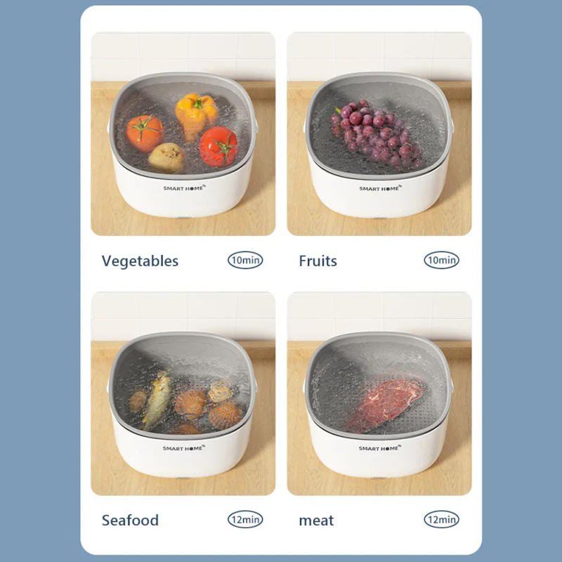 Description Picture 5 of itemUltrasonic Vegetable Washing Machine Household Food Remove Pesticide Residues Washer Kitchen Fruit Dirt Cleaning Purifier Basket