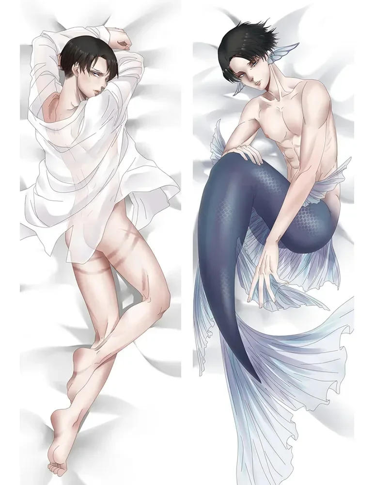 Description Picture 4 of itemAttack on Titan Anime Pillow Case Eren Jaeger Dakimakura Waifu Otaku Body Decorative Bedding Shingeki No Kyojin Levi Pillowcase