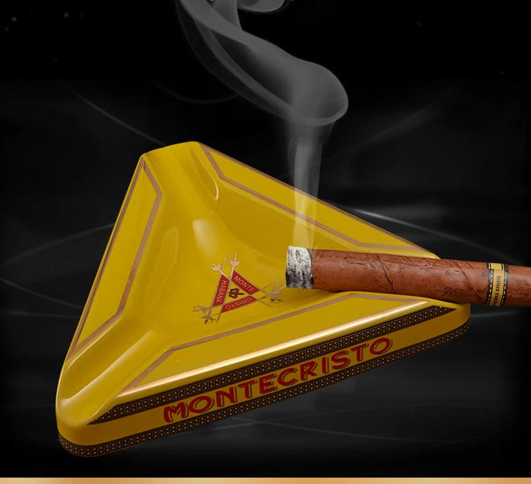 Description Picture 2 of itemLarge Triangle-shaped Cigar Dedicated Ceramic Ashtray Office Ornaments Cigar Accessories Smoking Accessories