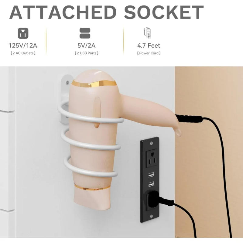 Description Picture 5 of itemMakeup Vanity Desk Set ，with Mirror, Glass Tabletop, 11 Drawers, Power Strip, Hair Dryer Rack, and Storage Stool for Bedroom