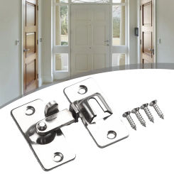 1pc Door Lock 90 Degree Barn Door Latch Bolt StainlessSteel Hook Latch Cabinet Locks Right Angle Sliding Gate Lock Hardware