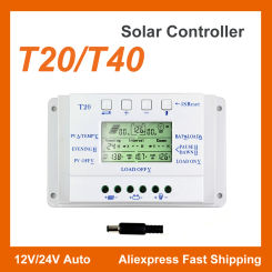 40A 20A Solar Charge Regulator Fit for Street Light System with 12V 24V Auto LCD Display Controller with Load Dual Timer Control