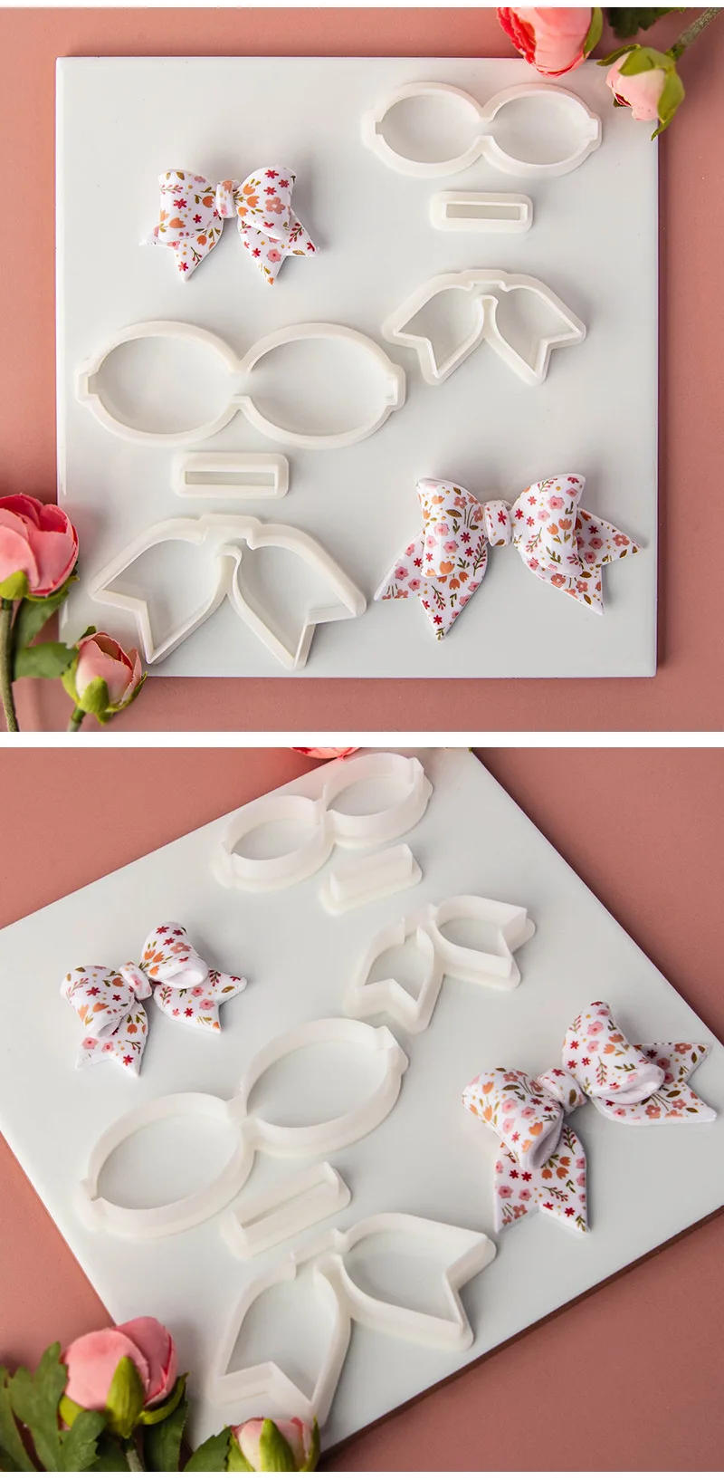 Description Picture 6 of item3PCS/SET Bow Series Polymer Clay Earrings Soft Pottery Mold DIY Bowknot Hairpins Brooch Jewelry Cutting Die Gift Making Tools
