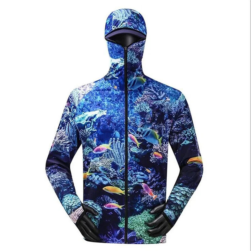 Description Picture 4 of itemSublimation Printing Men's Fishing Shirts Quick Dry Sun Protection Hoodie Outdoors Jerseys Anti-UV With Zipper Fishing Clothing