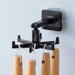 Kitchen Hook Multi-Purpose Hooks 360 Degrees Rotated Rotatable Rack Household Spoon Hanger Accessories For Organize And Storage
