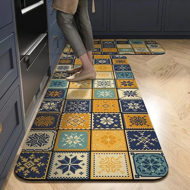 Description Picture 6 of itemNon-slip Kitchen Mat Crystal Velvet Super Absorbent Floor Mats Kitchen Long Carpets Bathroom Entrance Door Mat Bedroom Long Rugs