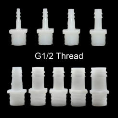 10Pcs 1/2 Inch Thread To Barb 4/6/8/10/12/14/16/18/20mm Plastic Hose Connector Fittings Drip Irrigation System Pipe Coupler
