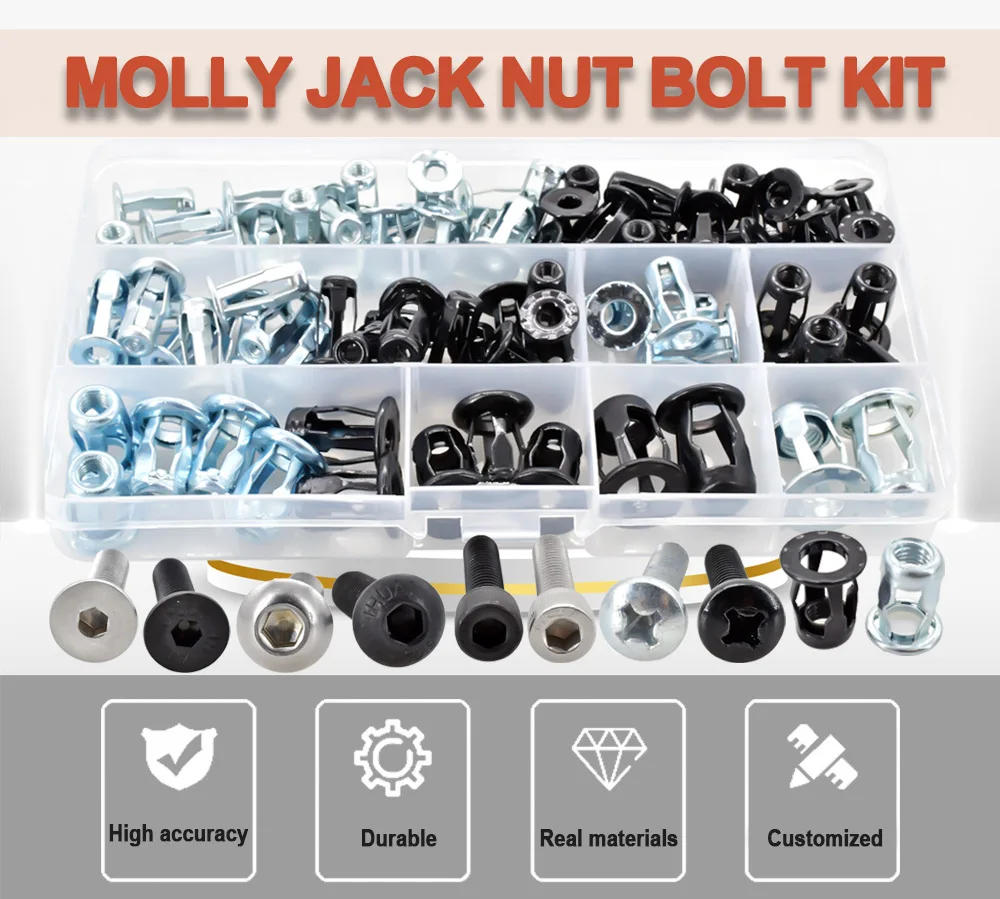 Description Picture 2 of itemM4 M5 M6 M8 Molly Jack Nut Hex Expansion Screw Bolt License Plate Panel Clamp Lock Rivut Petal Shape Metal Rivet Nuts Screw Kits
