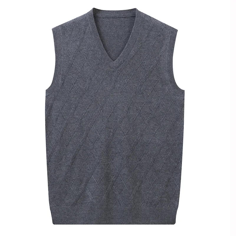 Description Picture 6 of itemFashion New Men Sweater Vest Casual Men's Sleeveless V-neck Knitted Sweater Autumn Slim Solid Casual Waistcoat Vest
