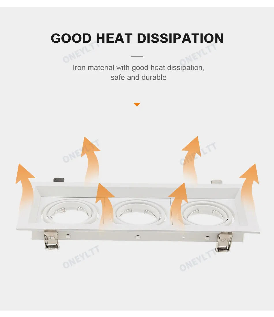 Description Picture 4 of itemSquare Recessed Black Adjustable Ceiling Lamps Holder GU10 Socket or MR16 Base LED Spot and Halogen Built-in Spot Lights