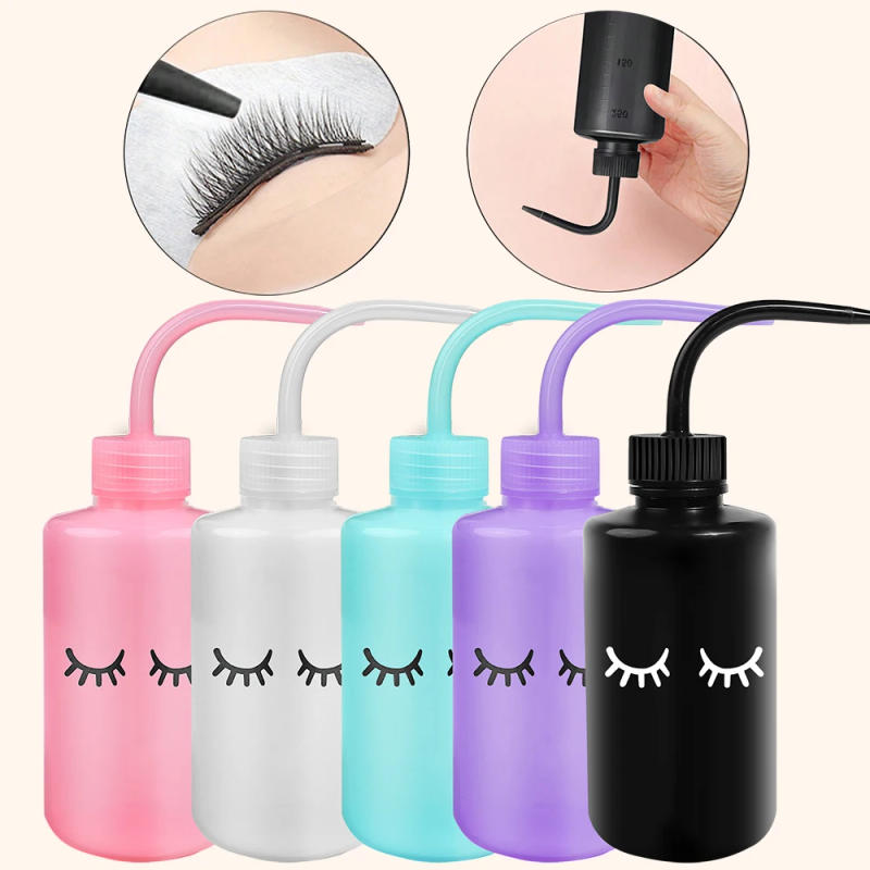 Description Picture 2 of item1PC Eyelash Cleaning Bottle Elbow Cleaning Bottle Water Squeeze Dropper Plastic Squeeze Bottles Lash Bath Bottles Primer Kettle