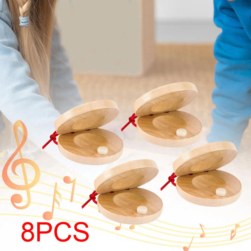 Description Picture 4 of itemWooden Castanets Musical Castanets Rhythm Toys Percussion Instrument for