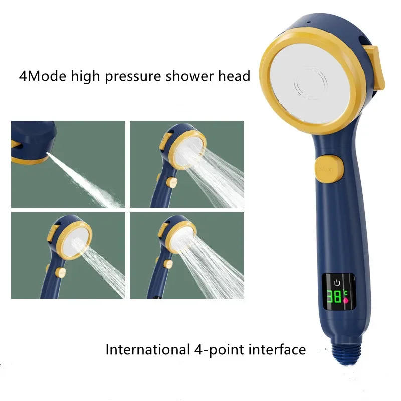 Description Picture 4 of itemHigh Pressure Handheld Bathroom Shower Head Water Saving Showerhead Pressurized Adjustable Spray LED Digital Temperature Display