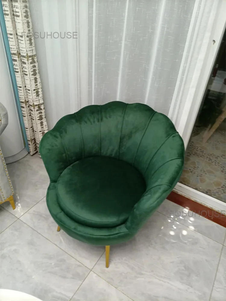 Description Picture 4 of itemNordic Designer Flannel Living Room Chairs Balcony Lazy Sofa Living Room Furniture Luxury Leisure Armchair Bedroom Leisure Sofa