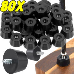 Black Rubber Machine Feet Shock Pad Floor Protectors Table Chair Leg Cover Non-Slip Furniture Cups Gasket Shock Protection
