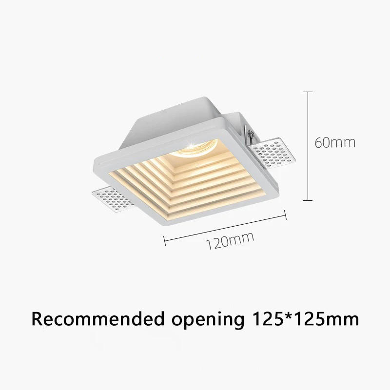 Description Picture 4 of itemHome ceiling living room corridor aisle square round COB rimless gypsum downlight spotlight smart embedded