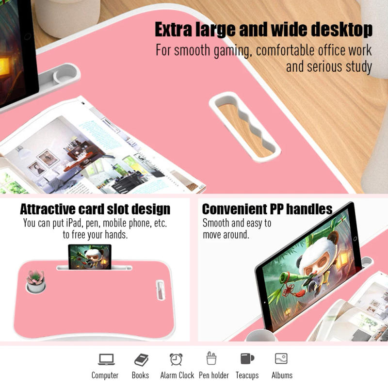 Description Picture 4 of itemLaptop Bed Desk Extra Large Portable Lap Desk With Cup Holder Storage Drawer Foldable Desk For Bed Couch Sofa