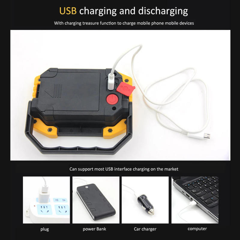 Description Picture 3 of itemPortable COB LED Floodlight 30W Rechargeable Flood light Outdoor lamp lighting flashlight optional purchase 18650 battery