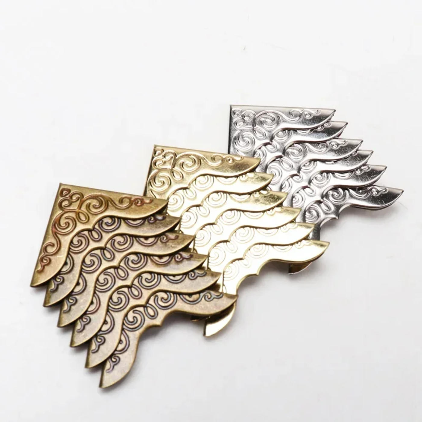 Description Picture 2 of item20PCS Metal Book Corners Bronze Scrapbooking Album Menu Folder Corner Protectors Photo Album Corner DIY