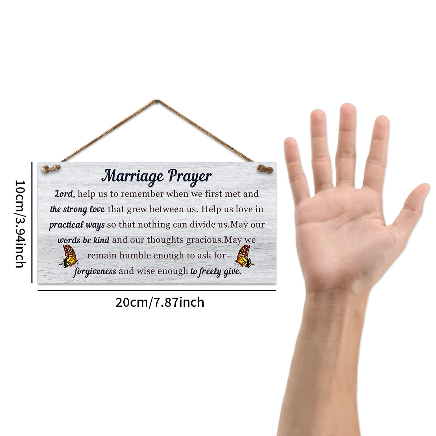 Description Picture 3 of itemMarriage Prayer Wood Plaque,Decorative Wall Art Room Decor, Farmhouse Hanging Wood Sign,Christian Wall Decor,Wedding Decoration