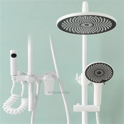 Nordic Brass Shower Faucets For Bathroom Shower System Minimalist Design Thermostatic Household Hot Cold Rainfall Shower Set