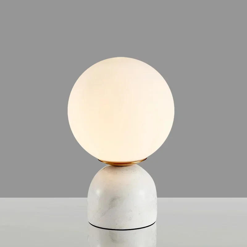 Description Picture 6 of itemNordicmarbleballtablelampliving room bedroom bedside lamp designer simple post-modern Internet celebrity small table lampторшер