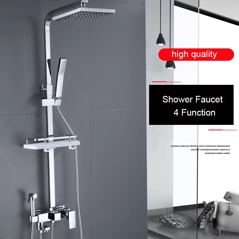 Description Picture 5 of itemShower Faucet Set Rainfall Sliver High Quality All Metal Bathtub  Mixer Tap 4-way With Bidet Stainless Steel