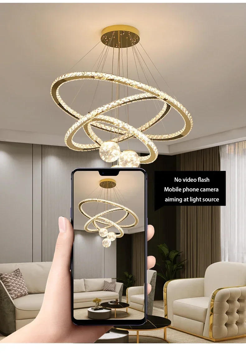 Description Picture 5 of itemLiving Room Chandelier Starry Crystal Light Luxury Restaurant Chandelier Modern Room Decor Creative Master Bedroom Lamp