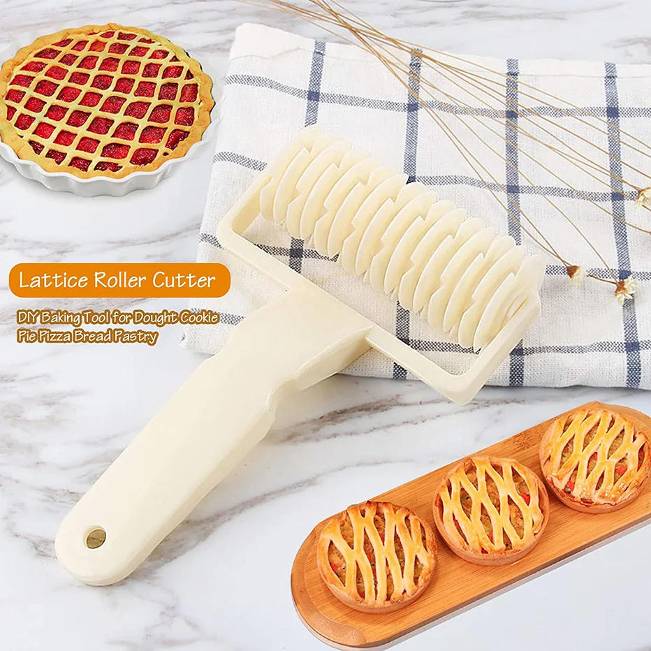 Description Picture 5 of itemMOONBIFFY Reusable Dough Lattice Roller Cutter Pull for Pizza Pastry Cutter Pie Craft Net Wheel Knife Baking Tool Bakeware