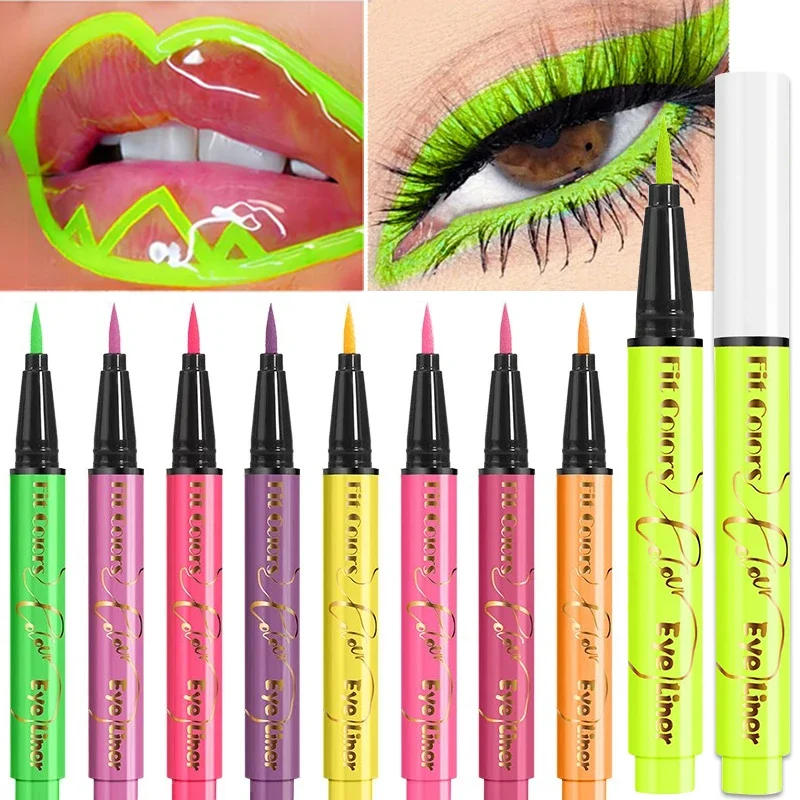 Description Picture 4 of itemUV Fluorescent Colorful Liquid Eyeliner Pencil Waterproof Lasting Makeup Liquid Eye Liner Blue Green Yellow Eyes Cosmetics Pen