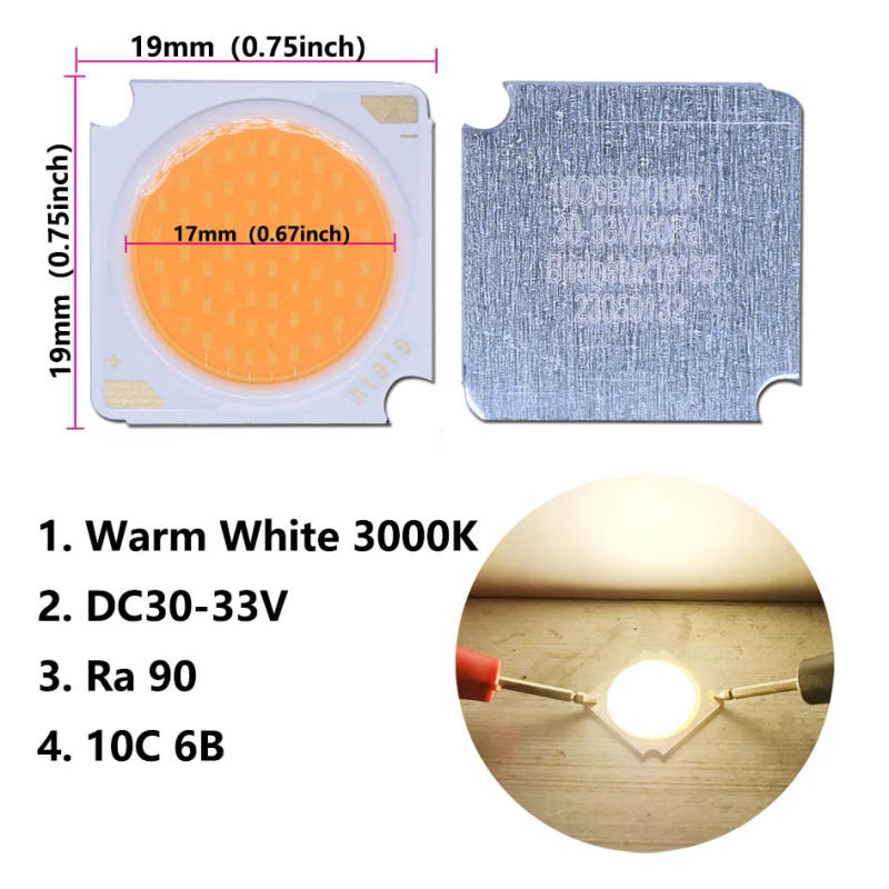 Description Picture 2 of itemLed Cob chip beads  led 30w  1917mm DC30-33V RA90 Prey Accessory diode high brightness for spotlighting panel lights cool white
