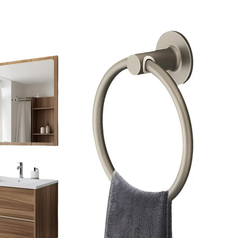 Description Picture 2 of itemBathroom Towel Holder Space Aluminum Wall Mount No Punching Easy Installation Round Towel Ring For Bathroom Kitchen