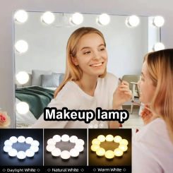 LED Makeup Mirror Light Bulbs USB Charging Vanity Makeup Mirror Lights Bathroom Dressing Table Lighting Dimmable LED Wall Lamp