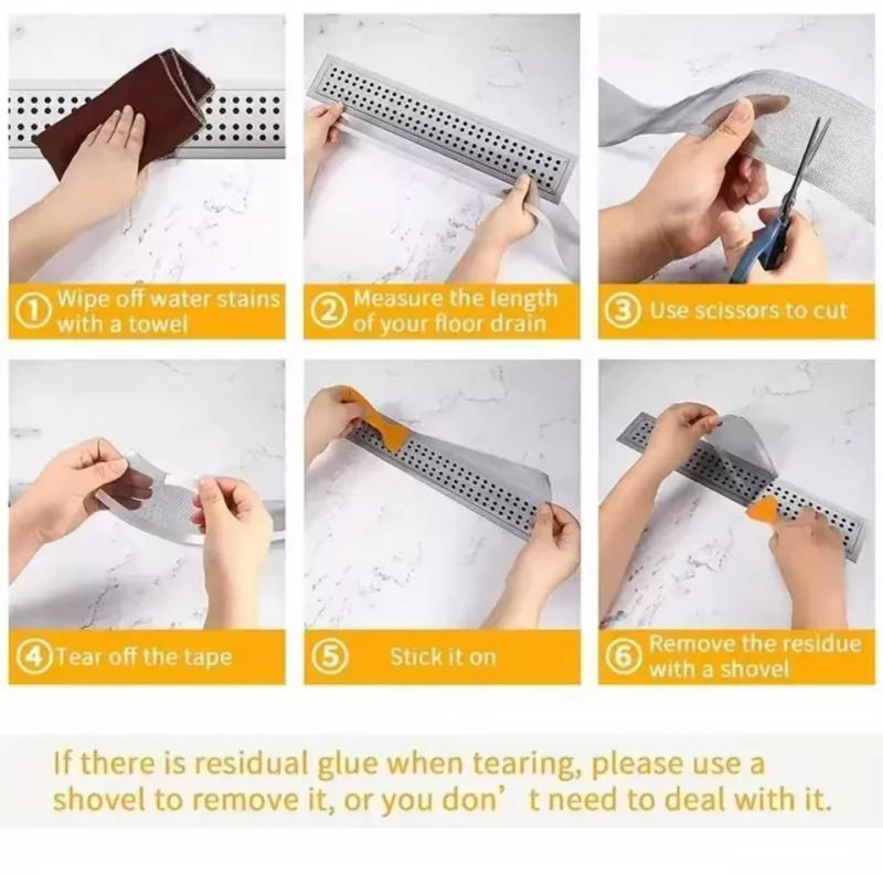 Description Picture 5 of itemCuttable Shower Drain Hair Catcher Self-Adhesive Floor Drain Stickers Disposable Mesh Bathroom Kitchen Sink Hair Filter