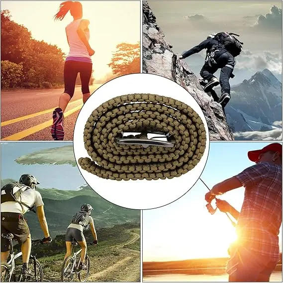 Description Picture 6 of itemTactical Paracord Waist Belt Hand Knitting Men Women Outdoor Camping Hunting Hiking Utility Waistband 1.2m  Emergency  Rope