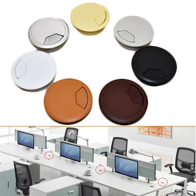 Description Picture 2 of item60/80mm Round Tidy Organizer Office Buckle Line Line Box Desk Table Cable Fastener Computer Grommet Wire Hole Cover