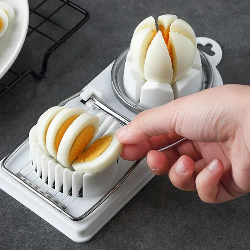 Description Picture 3 of itemMultifunctional Egg Cutter Stainless Steel Egg Slicer Sectioner Cutter Mold Flower-Shape Luncheon Meat Cutter Kitchen Gadgets