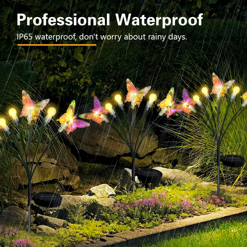 Description Picture 4 of itemSolar Garden Lights LED Swaying Butterfly Light Sway by Wind Solar Outdoor Lights Yard Patio Pathway Lawn Christmas Decor Lamps