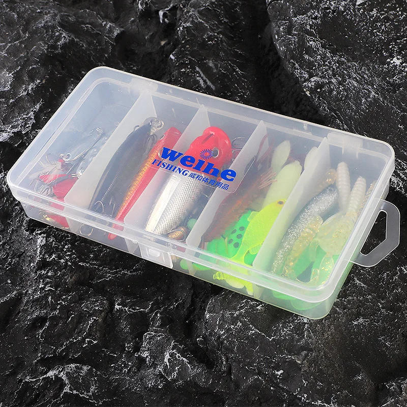 Description Picture 4 of itemFishing Lure Kit 78 Pieces Complete Set Minnow VIB Metal Artificial Lures Spoons Soft Bait Jig Head Worm Hook