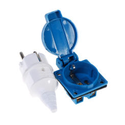 Industrial Waterproof Socket EU Socket Copper Contact Body 220V 16A Gasoline Generator Two-hole Plug All Copper EU Plug Socket