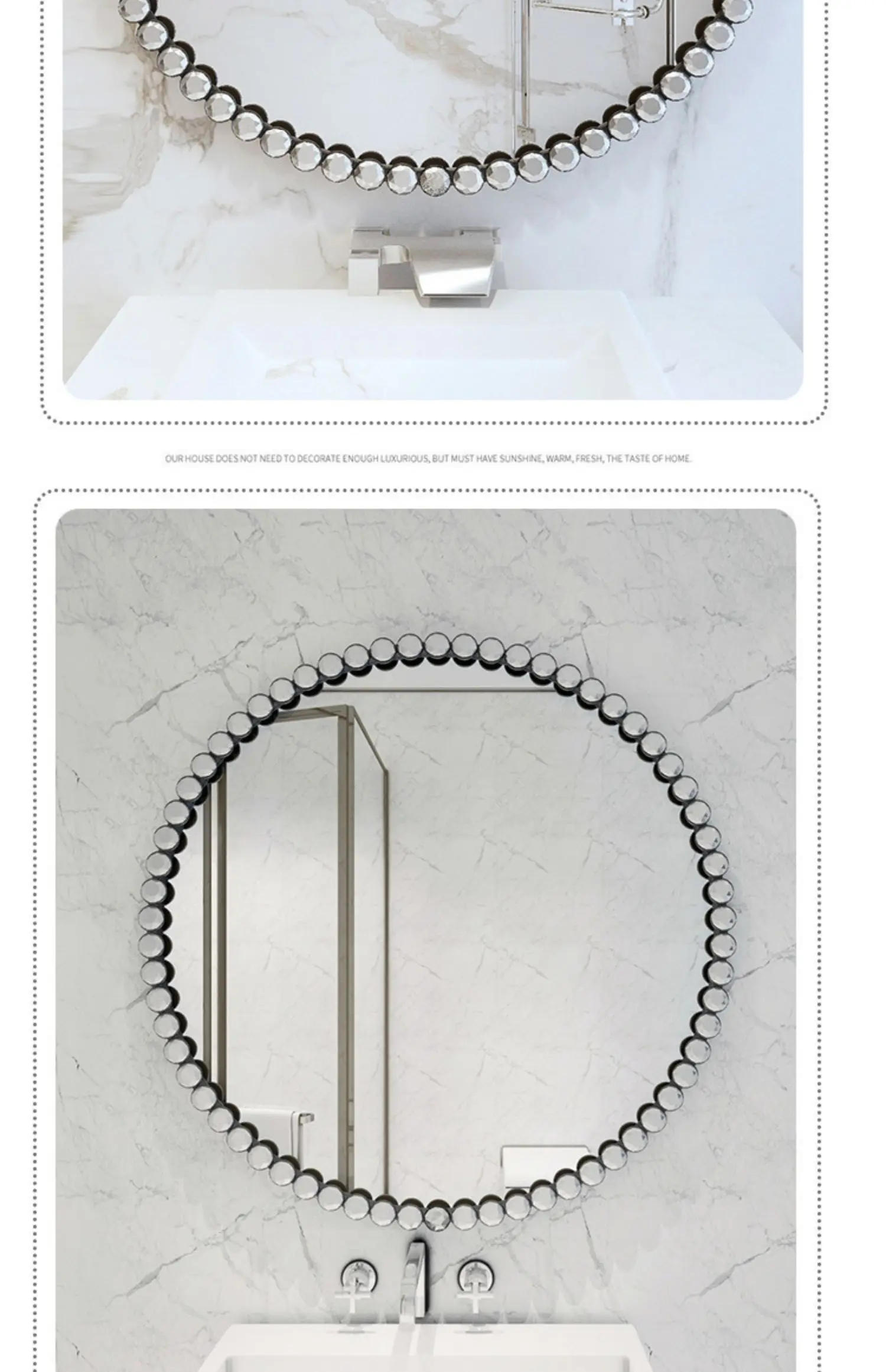 Description Picture 5 of itemNordic round bathroom mirror toilet sink makeup toilet mirror wall mounted dressing minimalist decorative