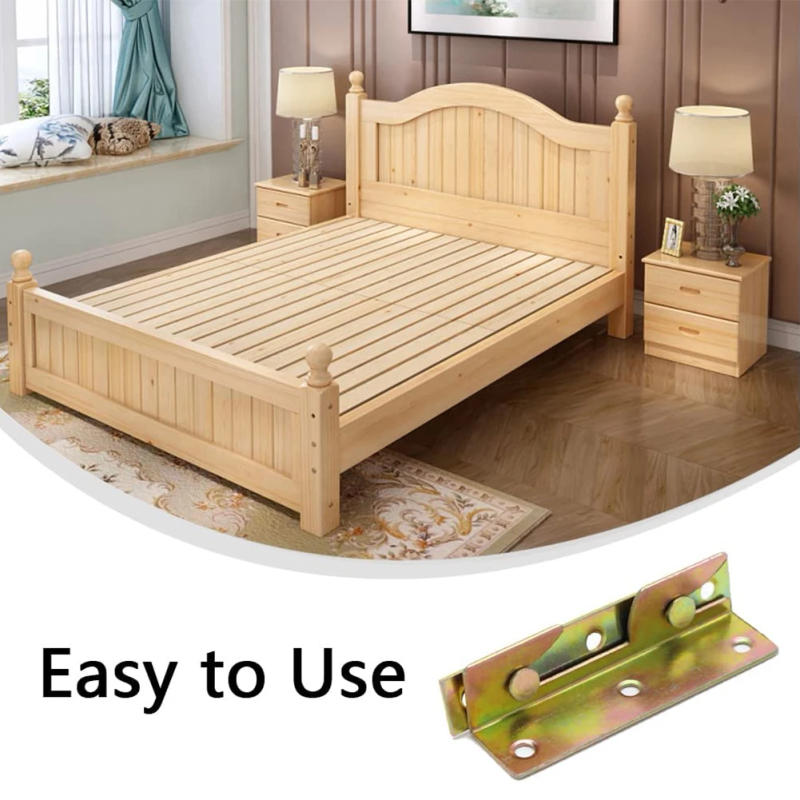 Description Picture 5 of item4 Sets Metal Bed Bracket Bed Frame Fixing Connecting Furniture Rail Hook Brackets Hinge Fitting Connector Lock Hardware