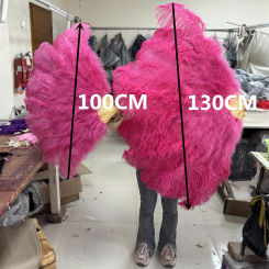 13 Bone Natural Ostrich Feathers Fan for Diy Dance Show Halloween Party Wedding Stage Props Handheld Fluffy Ostrich Plumes Fan