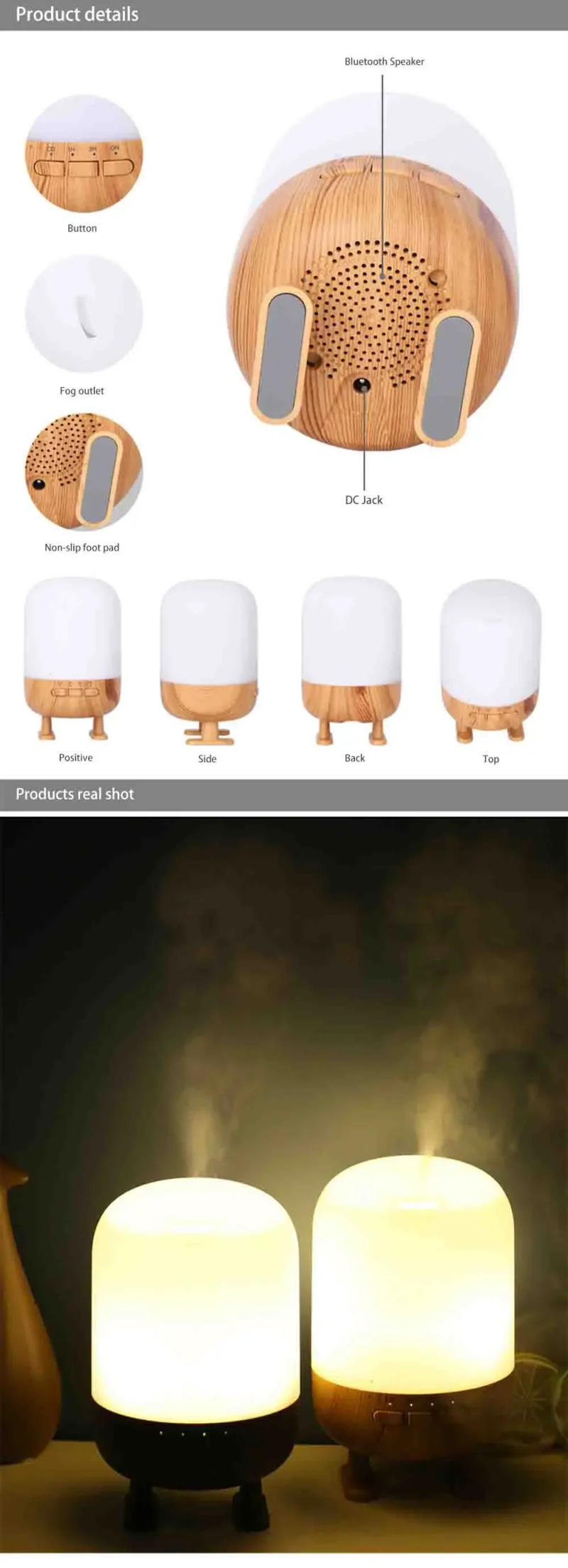 Description Picture 4 of itemHome Humidifier Aromatherapy Bluetooth Speaker Air Appliance Diffuser Vaporizer Evaporator Environment Aromatizer Humidifiers